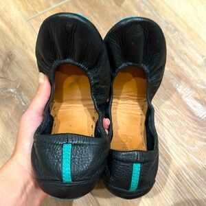 TIEKS Leather Ballet Flats Leather Black Size 7